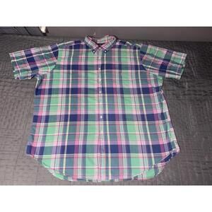 Polo Ralph Lauren Shirt Mens 3XLT Tall Blue Plaid Button Up Classic Fit Casual